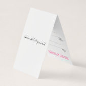 Carte De Visite Boho moderne noir blanc Wavy Style cheveux floral (Dos)