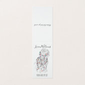 Carte De Visite Boho moderne noir blanc Wavy Style cheveux floral (Extérieur déplié)