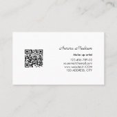 Carte De Visite Boho moderne QR Code noir et blanc avec photo (Dos)