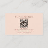 Carte De Visite Boho moderne QR Code Terracotta Floral unique (Dos)