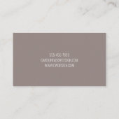Carte De Visite Boho moderne Taupe Blush Grey Fleurs botaniques (Dos)