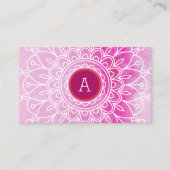 Carte De Visite BOHO MONOGRAM moderne mandala motif rose orange (Devant)