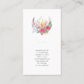 Carte De Visite Boho Moon Crystals Plumes Fleur Photo verticale (Dos)