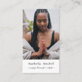 Carte De Visite Boho Moon Crystals Plumes Fleur Photo verticale (Devant)