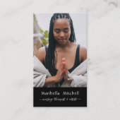 Carte De Visite Boho Moon Crystals Plumes Fleur Photo verticale (Devant)