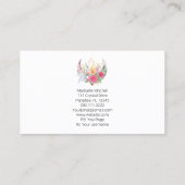 Carte De Visite Boho Moon Crystals Plumes Fleurs Plumes Plumes Pho (Dos)