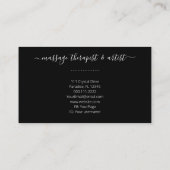 Carte De Visite Boho Moon Crystals Plumes Fleurs roses Photo (Dos)