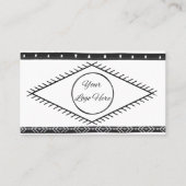 Carte De Visite Boho motif noir & blanc féminin avec logo (Devant)