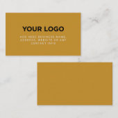 Carte De Visite Boho Mustard jaune | Logo Simple Entreprise (Devant / Derrière)