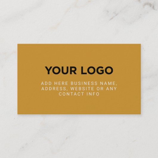 Carte De Visite Boho Mustard jaune | Logo Simple Entreprise (Devant)