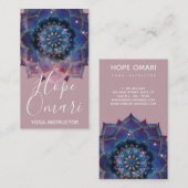 Carte De Visite Boho Nebula Bloom | Conception de Mandala (Devant / Derrière)
