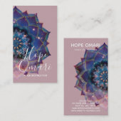 Carte De Visite Boho Nebula Bloom | Conception de Mandala (Devant / Derrière)