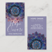 Carte De Visite Boho Nebula Bloom | Conception de Mandala (Devant / Derrière)