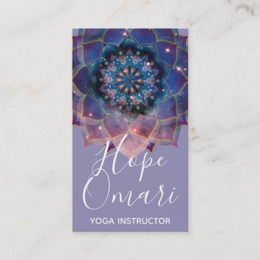 Carte De Visite Boho Nebula Bloom | Conception de Mandala (Devant)