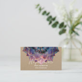 Carte De Visite Boho Nebula Bloom | Conception de Mandala (Debout devant)