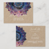 Carte De Visite Boho Nebula Bloom | Conception de Mandala (Devant / Derrière)