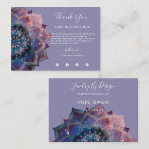 Carte De Visite Boho Nebula Bloom   Conception de Mandala
