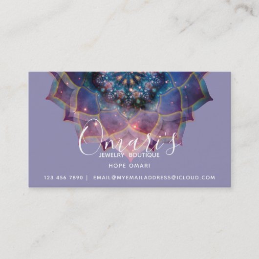 Carte De Visite Boho Nebula Mandala, Mystique (Devant)