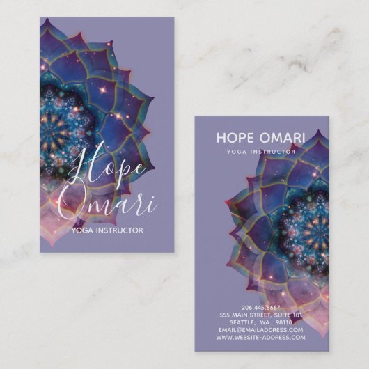 Carte De Visite Boho Nebula Mandala, Mystique (Devant / Derrière)