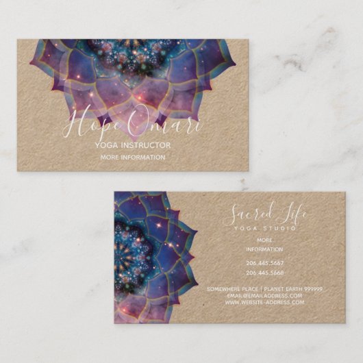 Carte De Visite Boho Nebula Mandala, Mystique (Devant / Derrière)