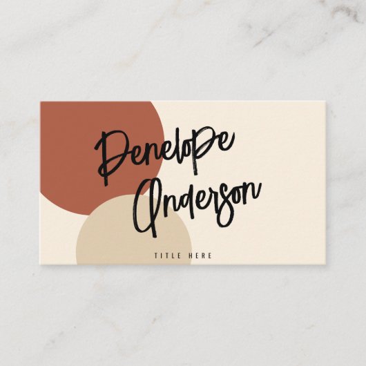 Carte De Visite Boho Neutral Terracotta moderne QR Code tendance (Devant)