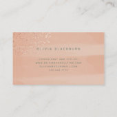 Carte De Visite Boho neutre| Aquarelle Abstraite et or Rose B (Dos)