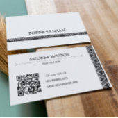 Carte De Visite Boho noir et blanc féminin minimal