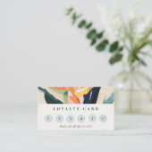 Carte De Visite Boho Oiseau de Paradis Fleurs Peintes Fidélité (Debout devant)
