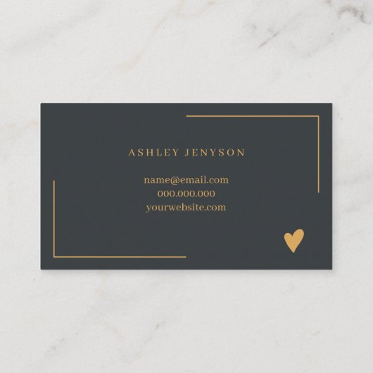 Carte De Visite Boho or marine bleu script commander merci (Dos)