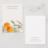 Carte De Visite Boho Orange Fruit Blanc Porte-Bijoux (Devant / Derrière)