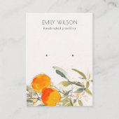 Carte De Visite Boho Orange Fruity Aquarelle Écouteur Écran (Devant)