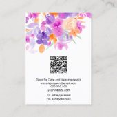 Carte De Visite Boho orange purplefloral logo bijoux oreille (Dos)