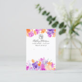Carte De Visite Boho orange purplefloral logo bijoux oreille (Debout devant)