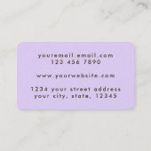 Carte De Visite Boho Pastel Lavender Grunge  (Dos)