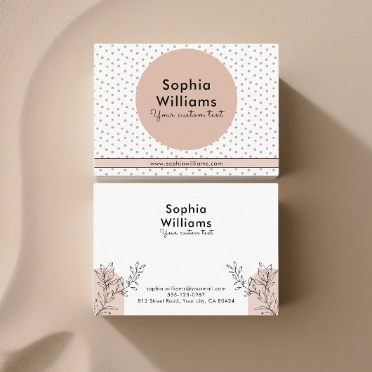Carte De Visite Boho Pastel Pois modernes
