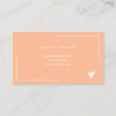 Carte De Visite Boho peach script ordre merci (Dos)
