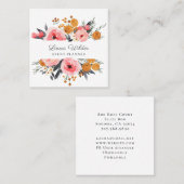 Carte de visite Boho Pink Floral Event Planner (Devant / Derrière)