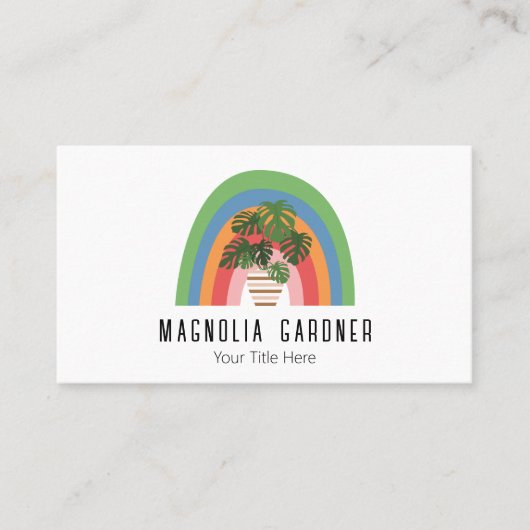 Carte De Visite Boho Plante Lover biologique Master Gardener Nurse (Devant)