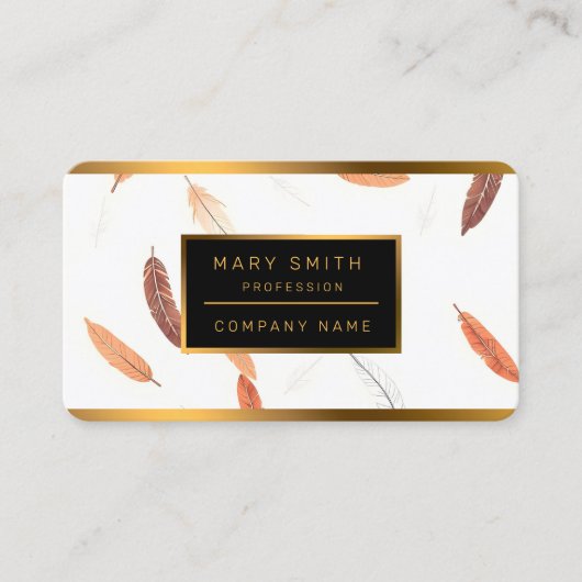 Carte De Visite Boho Popular Feathers Luxury Collection (Devant)
