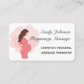 Carte De Visite Boho Pregnancy rose Thérapeute de massage prénatal (Devant)