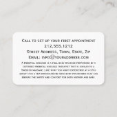 Carte De Visite Boho Pregnancy rose Thérapeute de massage prénatal (Dos)