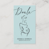 Carte De Visite Boho Pregnant Lady Line Art Doula Midwife QRCODE  (Devant)