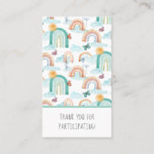 Carte De Visite BOHO Rainbow Modern Sunshine Baby Diaper Raffle (Dos)
