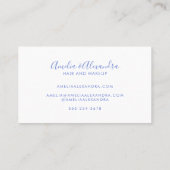 Carte De Visite Boho Retro Script Abstrait Dégradé bleu pourpre (Dos)