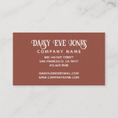 Carte De Visite Boho Retro Sun (Dos)