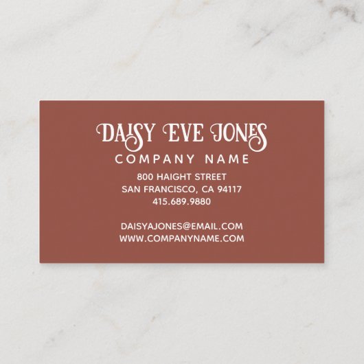 Carte De Visite Boho Retro Sun (Dos)