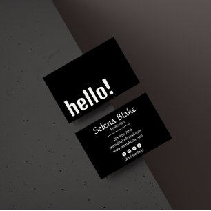 Carte De Visite Boho Retro tendance - Noir et Blanc moderne