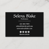 Carte De Visite Boho Retro tendance - Noir et Blanc moderne (Dos)