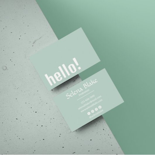 Carte De Visite Boho Retro tendance - Vert et Blanc moderne