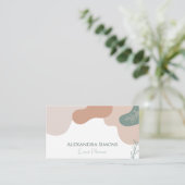 Carte De Visite Boho Retro Wavy Beige Green (Debout devant)